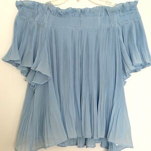 Endless Rose Light Blue Off-Shoulder Blouse